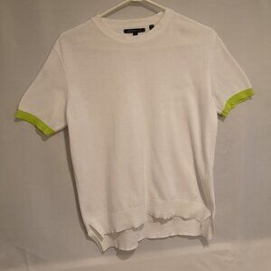 Armani Exchange Ladies Size Large White Short Sleeve Lightweight Sweater
